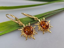 Orecchini flaming sun ambra - orecchini,
