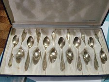 Servizio vintage di 12 cucchiaini da caffè in argento 800/1000 Con Scatola 100 G
