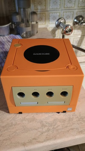 Game cube console orange - game, cube-console-orange