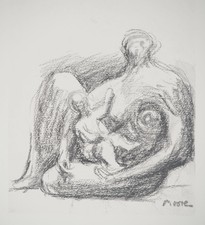 Henry MOORE: Infanzia Tenero - Litografia Firmata