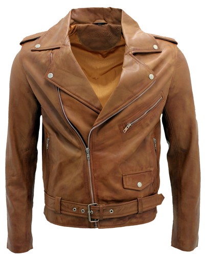 Giacca casual biker retro tan - biker,