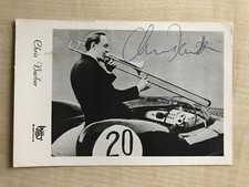 Autografo CHRIS BARBER (†2021)-Jazz Musician UK-Petite Fleur-Blues-Cartolina firmata