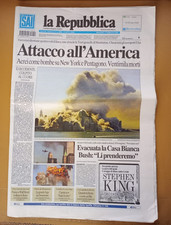 12 settembre 2001, quotidiano LA REPUBBLICA, Attacco all’America TORRI GEMELLE