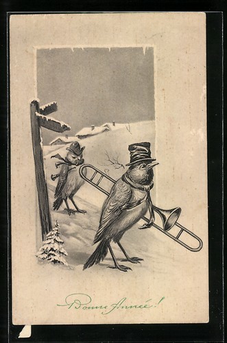 Cartolina due uccellini con - cartolina,