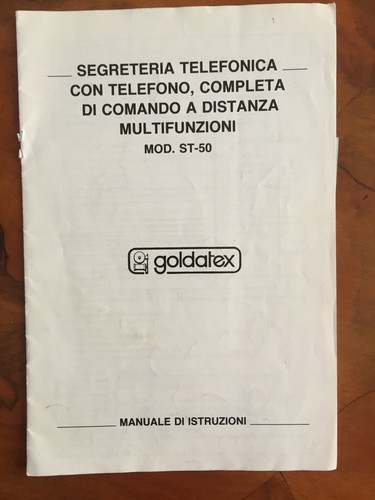 Manuale istruzione goldatex - manuale,