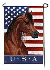 Arabian Horse True Blue Patriotic Flag