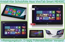 2x Clear trasparente per Asus VivoTab Smart ME400C pellicola protettiva display 3 strati cristallo
