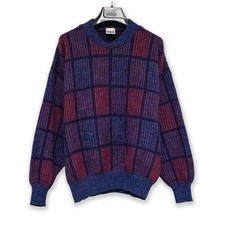 Maglione Vintage blu e rosso a