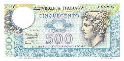 Banconota italia 500 - italia, d