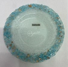Piattino svuotatasche in vetro di Murano lavorato a mano 17x1,5 cm azzurro