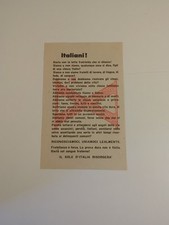 Volantino di Propaganda RSI - X Decima Flottiglia Mas - "Italiani!"