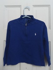 Polo Ralph Lauren quarto zip bambino 2T blu camicia pullover top invernale C8