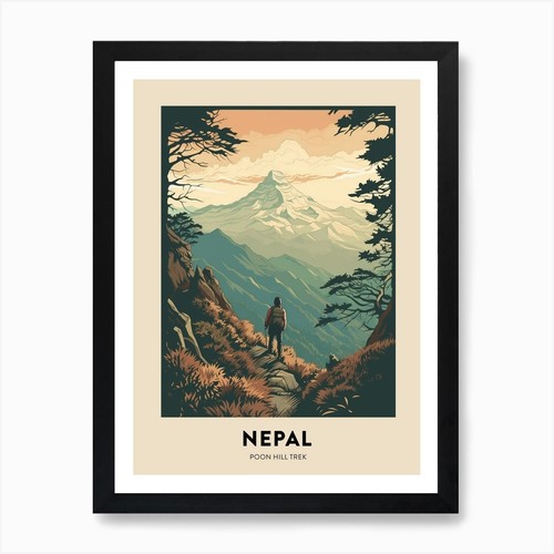 Poon hill trek nepal poster - poon,