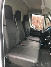 Coprisedili Neri Eco Pelle 3 Posti Compatibile con Iveco Daily 2018+ Fodere