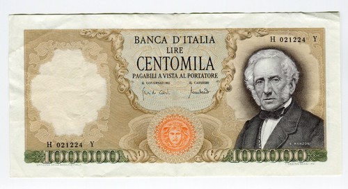 Banconota 100000 lire manzoni - banconota,
