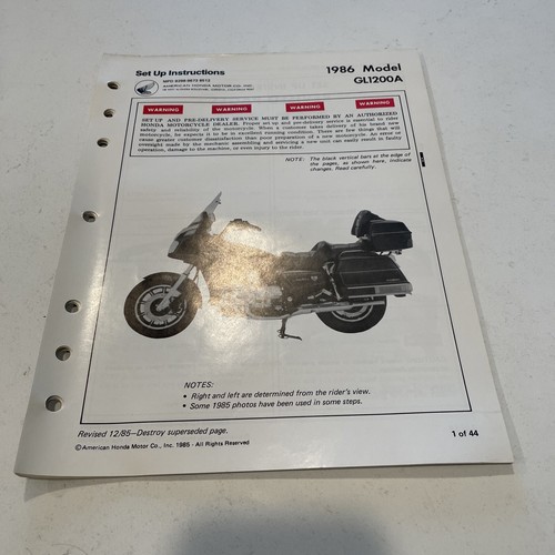 Original 1986 honda gl1200a - 1986,