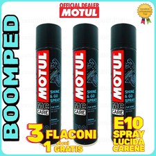 MOTUL E10 SHINE & GO RAVVIVA PLASTICHE CARENE MOTO AUTO 3x400ml SPRAY 03MO21
