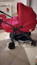 Carrozzina trio inglesina otutto usato pochissimo colore rosso vivo 