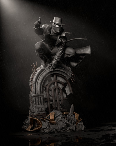 Spider noir statua ca3d - spider,