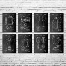 Bar Patent Wall Art Set di 8