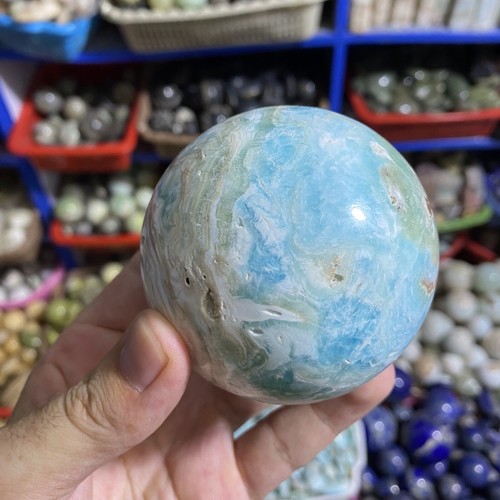 Sfera aragonite blu alta - sfera,