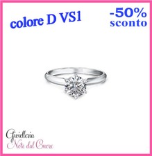 ANELLO SOLITARIO ORO BIANCO