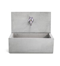 FONTANA DA GIARDINO A MURO KAM "Q-MADRID" IN CALCESTRUZZO COLORE GRIGIO, 45X3...