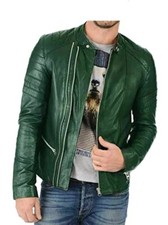 Giacca da uomo in pelle verde