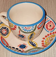 Set 5 Tazzine da Caffè con Piattino Mexico Garden - Ceramica - Kasanova - 60 ml