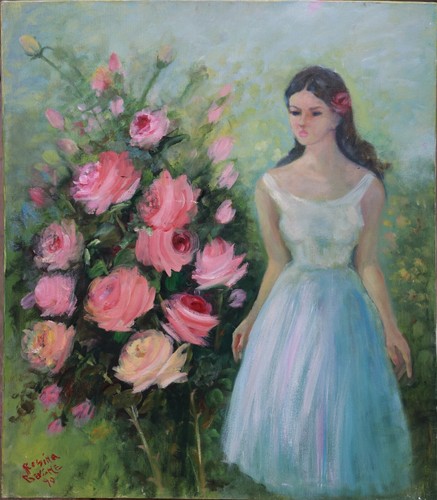 Ragazza tulle tra rose - ragazza, le