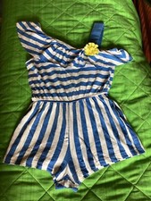 tuta intera corta bimba 6 anni di cotone a righe Original Marines