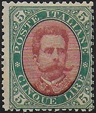 1889 HNY Italia Umberto I Lire