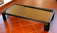 Poltrona Frau Luigi Massoni – Tavolino anni ’70 pelle/ vetro fumé