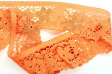 1 m x 38 mm pizzo orlo pizzo fruscio elastico SALMONE motivo floreale Encaje