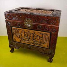 bauletto in legno intarsiato vintage