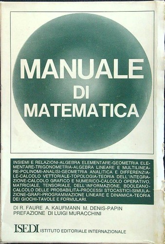 Manuale matematica vv - di, a.vv