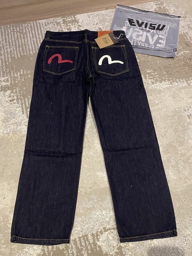 Jeans uomo evisu denim logo - denim,