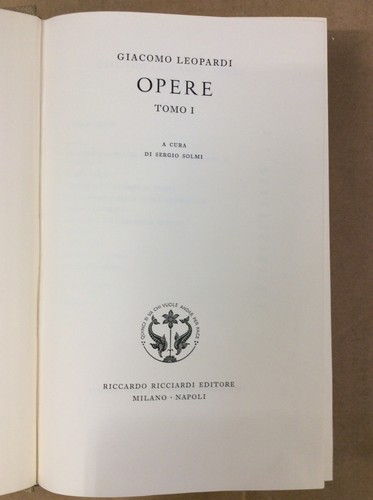 Libro leopardi giacomo - giacomo,