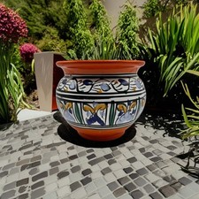 Vaso Cachepot Berbero Etnico in Ceramica Terracotta - Artigianato Tunisino per I