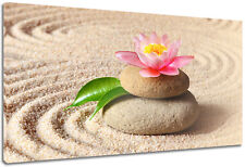 Quadro Moderno Arredamento Fiori Pietre Zen Sabbia Natura Stampa su Tela Arredo