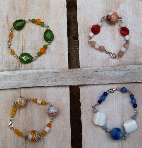 Bracciale vari colori pietre - bracciale,