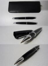 2 PENNE A SFERA+ ASTUCCIO IN SIMIL PELLE PENNA UFFICIO  NERO-