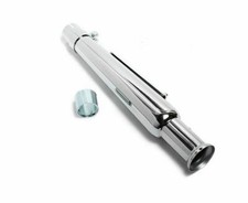 SILENZIATORE MARMITTA SCARICO UNIVERSALE MOTO CAFE RACER CUSTOM TRUMPET CROMATO