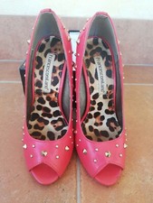 Scarpe Donna Tacco, Décolleté Francesco Milano, Num 35, Salmone E Borchie