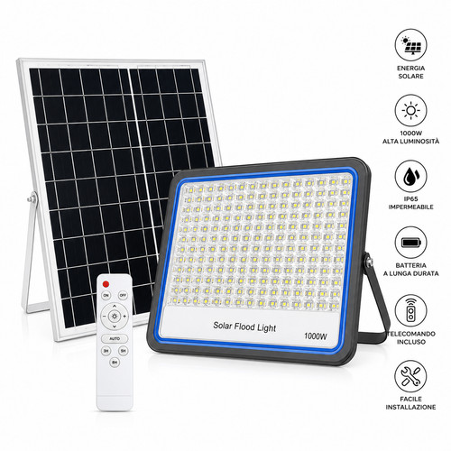 Faro led solare 1000w - led, faretto