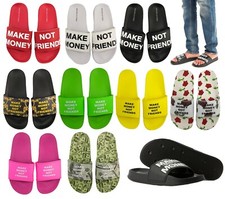 CIABATTE SLIPPERS MAKE MONEY NOT FRIENDS PANTOFOLE UNISEX UOMO DONNA ANTISCIVOLO