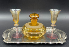 Set Liquore Vodka Alcolici Caraffa Bottiglia bicchieri Vetro brinato d'orato