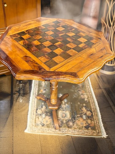 Tavolino gioco intarsiato - tavolino,