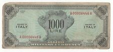 1000 AM LIRE SERIE 1943 ITALIANO MONOLINGUA OCCUPAZIONE AMERICANA  B.E.P  R3