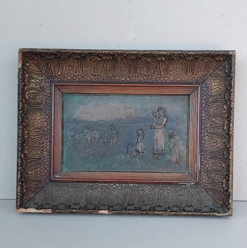 Quadro antico con lamina - , in